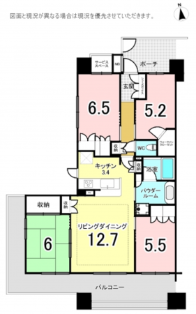 横須賀市衣笠栄町、マンションの間取り画像です