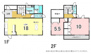 横須賀市望洋台、中古一戸建ての間取り画像です