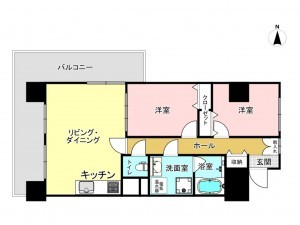 横須賀市根岸町、マンションの間取り画像です