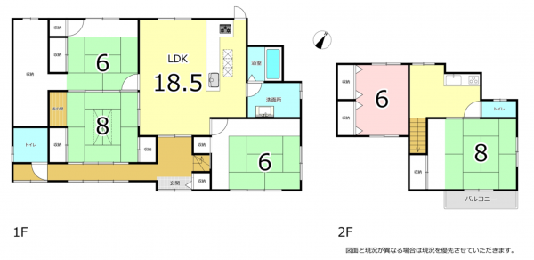横須賀市池上、中古一戸建ての間取り画像です