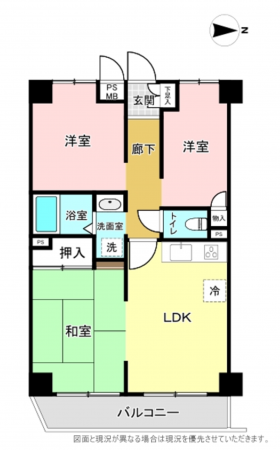 横須賀市小矢部、マンションの間取り画像です