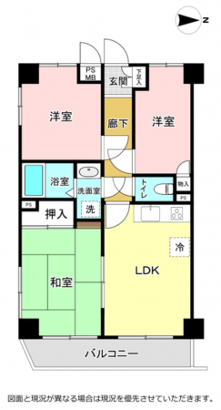 横須賀市小矢部、マンションの間取り画像です