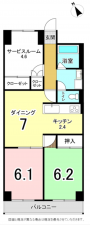 横須賀市公郷町、マンションの間取り画像です