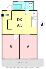 横須賀市汐見台、マンションの間取り画像です