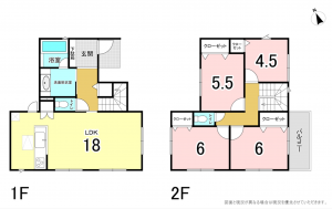 横須賀市西浦賀、新築一戸建ての間取り画像です