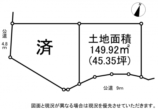 横須賀市長井、土地の間取り画像です