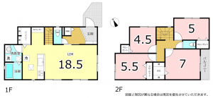 横須賀市武、新築一戸建ての間取り画像です