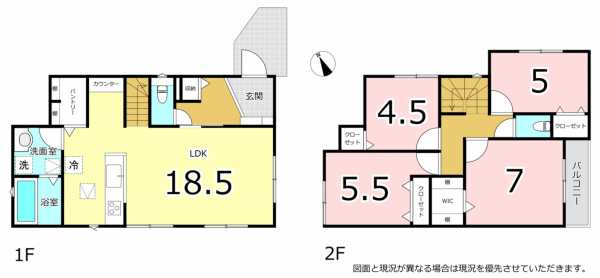 横須賀市武、新築一戸建ての間取り画像です