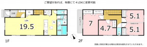 横須賀市武、新築一戸建ての間取り画像です