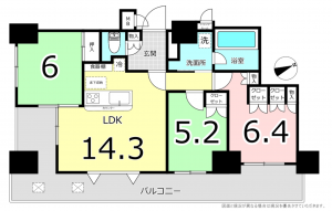 横須賀市公郷町、マンションの間取り画像です