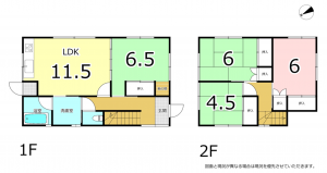 横須賀市池上、中古一戸建ての間取り画像です