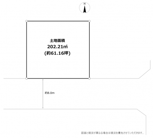 横須賀市岩戸、土地の間取り画像です
