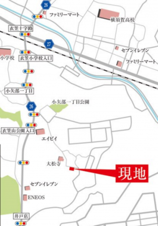横須賀市小矢部、土地の地図画像です