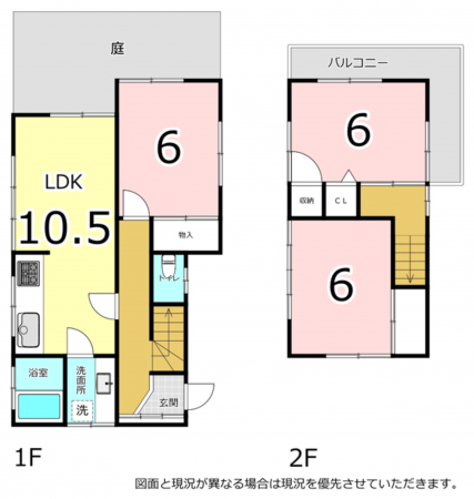 横須賀市平作、中古一戸建ての間取り画像です