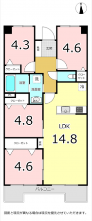横須賀市久里浜、マンションの間取り画像です