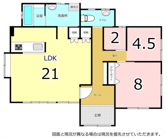 横須賀市衣笠町、中古一戸建ての間取り画像です