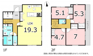 横須賀市小矢部、新築一戸建ての間取り画像です