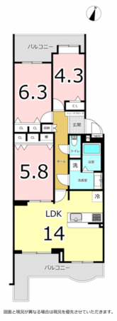 横須賀市野比、マンションの間取り画像です