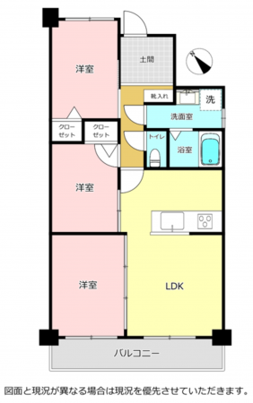 横須賀市久里浜、マンションの間取り画像です
