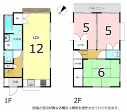 横須賀市三春町、中古一戸建ての間取り画像です