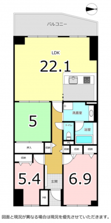 横須賀市武、マンションの間取り画像です