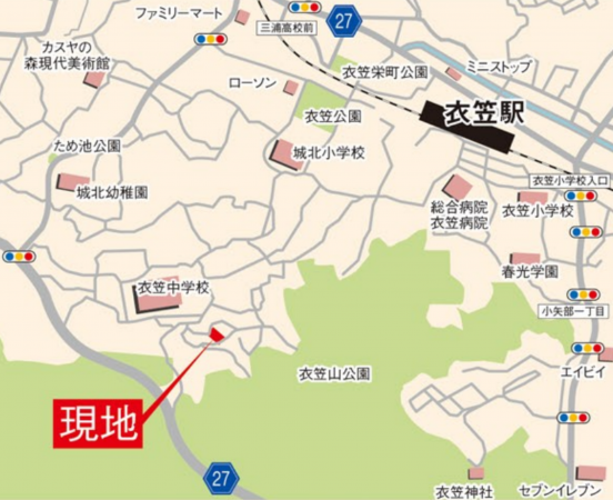 横須賀市平作、新築一戸建ての地図画像です