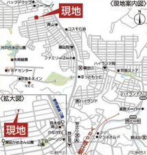 横須賀市粟田、新築一戸建ての地図画像です
