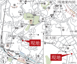 横須賀市汐見台、新築一戸建ての地図画像です