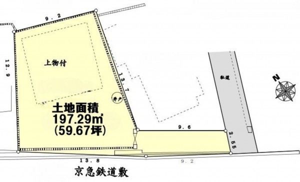 横須賀市三春町、土地の間取り画像です