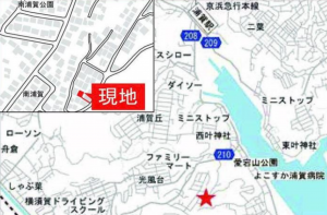 横須賀市西浦賀、新築一戸建ての地図画像です
