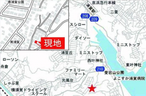横須賀市西浦賀、新築一戸建ての地図画像です