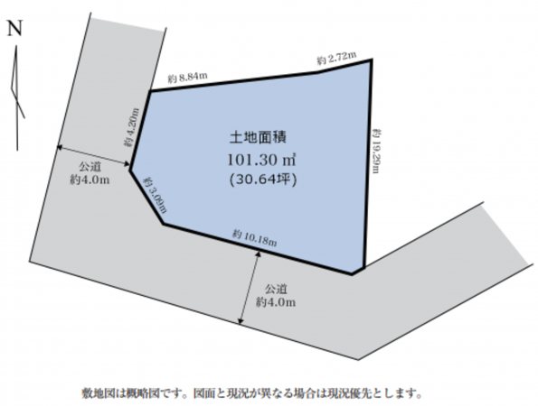 横須賀市馬堀町、土地の間取り画像です