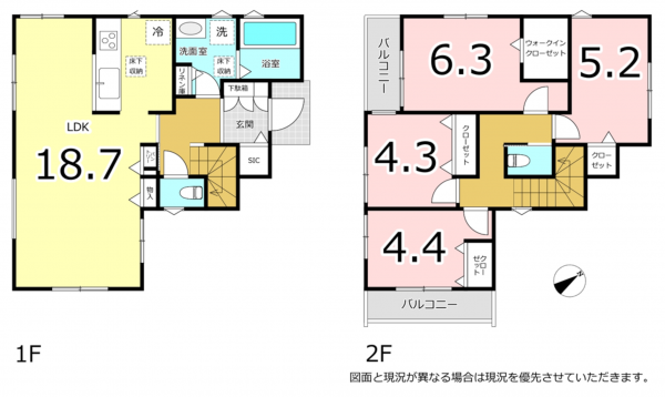 横須賀市鴨居、新築一戸建ての間取り画像です