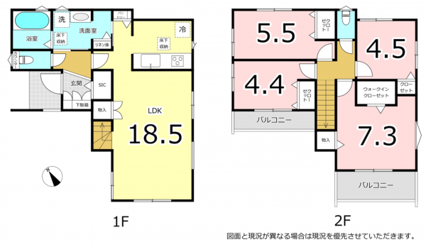 横須賀市鴨居、新築一戸建ての間取り画像です