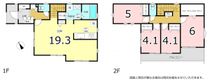 横須賀市鴨居、新築一戸建ての間取り画像です