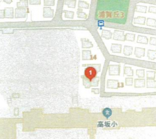 横須賀市浦賀丘、新築一戸建ての地図画像です