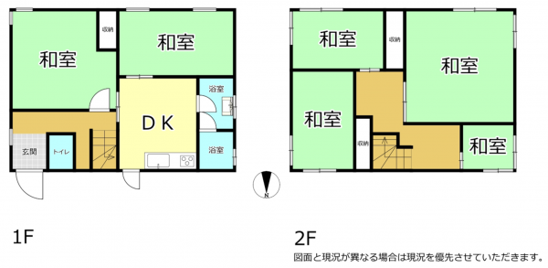 横須賀市公郷町、中古一戸建ての間取り画像です