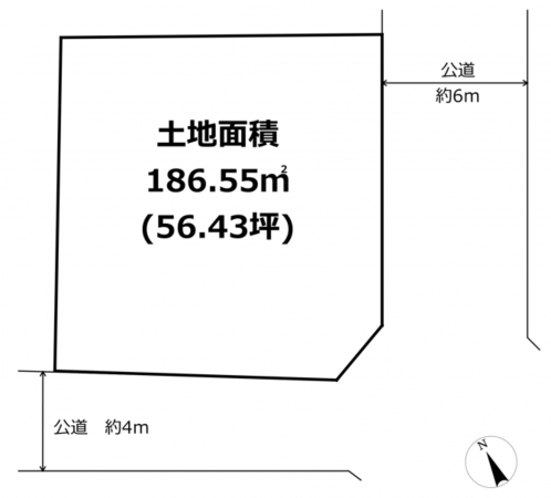 横須賀市鴨居、土地の間取り画像です