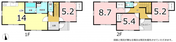 横須賀市東浦賀、中古一戸建ての間取り画像です