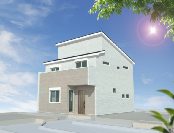 横須賀市野比、新築一戸建ての完成予想図(外観)画像です