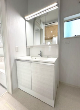 横須賀市野比、新築一戸建ての洗面画像です