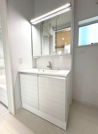 横須賀市野比、新築一戸建ての洗面画像です