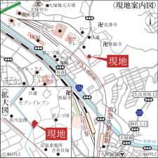 横須賀市舟倉、新築一戸建ての地図画像です