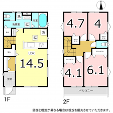 横須賀市浦上台、新築一戸建ての間取り画像です