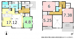 横須賀市岩戸、新築一戸建ての間取り画像です