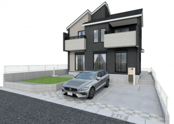 横須賀市岩戸、新築一戸建ての完成予想図（外観）画像です