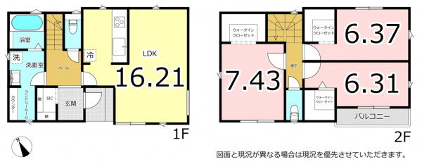 横須賀市三春町、新築一戸建ての間取り画像です