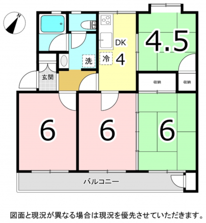 横須賀市桜が丘、マンションの間取り画像です