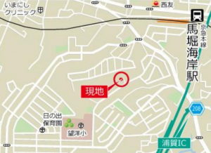 横須賀市桜が丘、土地の地図画像です