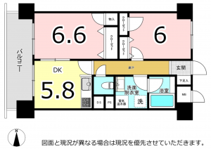 横須賀市根岸町、マンションの間取り画像です
